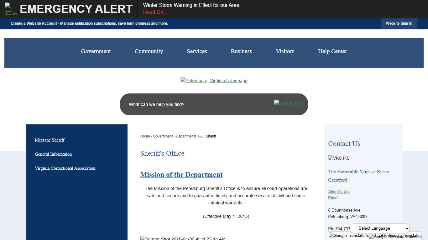 Sheriff's Office Petersburg, VA - Official Website